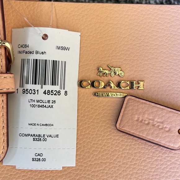 Coach c4084 Mollie Tote 25 Faded Blush - Picture 4 of 16